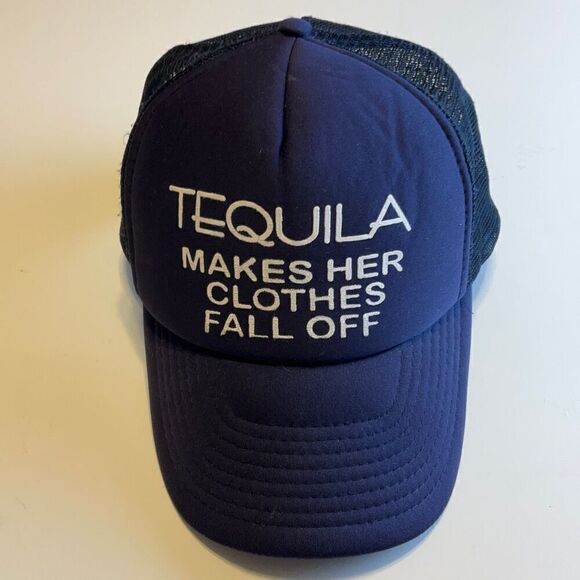 Vintage Tequila Trucker Hat, Navy Blue, One Size - Picture 8 of 8